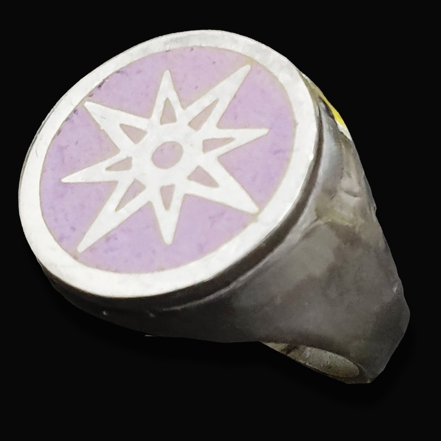 Anillo Poder Linterna Violeta En Plata 1,8 Cm 12 Gr Art 1340 - Imagen 3