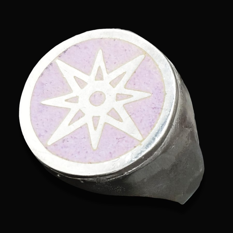 Anillo Poder Linterna Violeta En Plata 1,8 Cm 12 Gr Art 1340 - Imagen 4