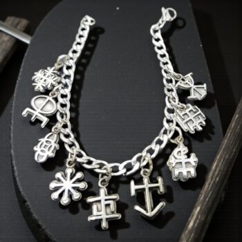 Pulsera Con Runas De Plata Druidas Celtas 1,5 Cm Art 1250