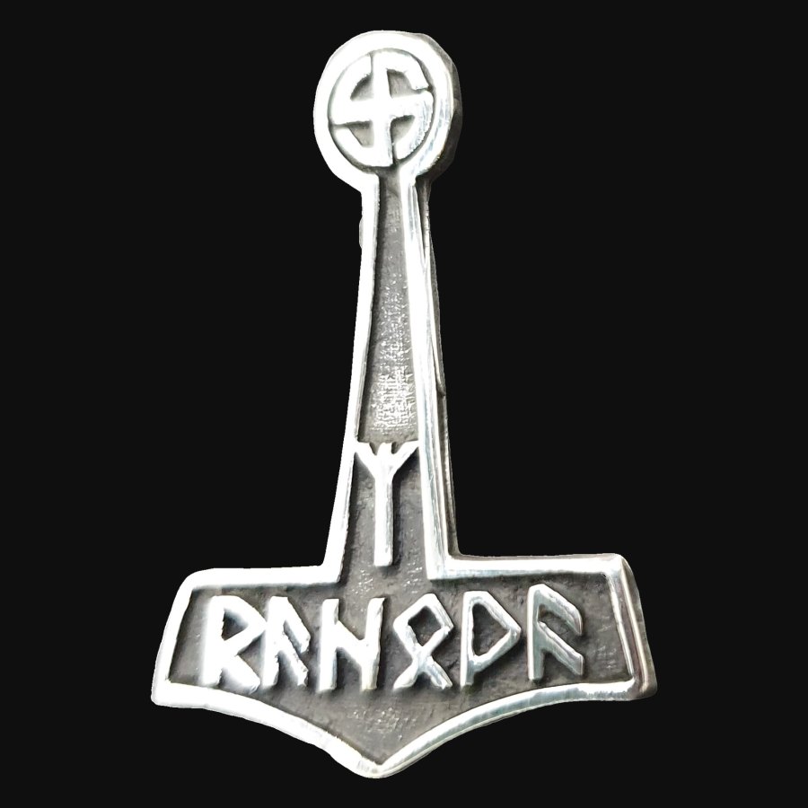Mjolnir Martillo De Thor Vikingo En Plata 3 Cm 3 Gr Art 1252 - Imagen 3