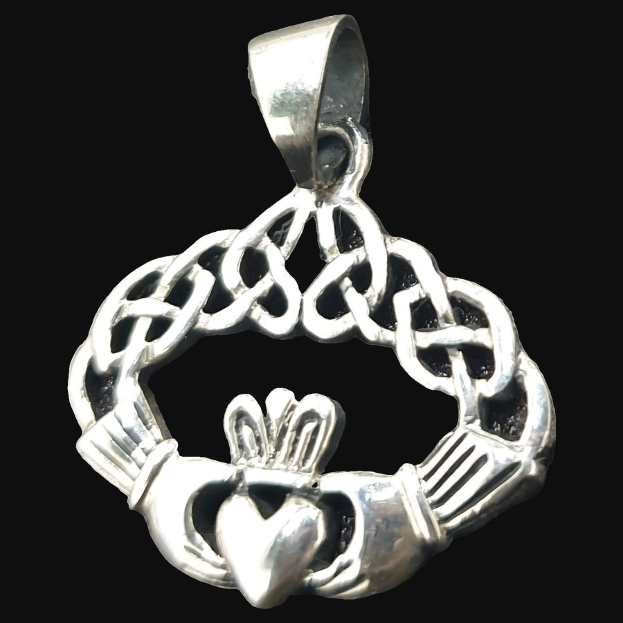Dije Celta Claddagh En Plata 2,5 X 1,5 Cm 4 Gr Art 1260 - Imagen 3