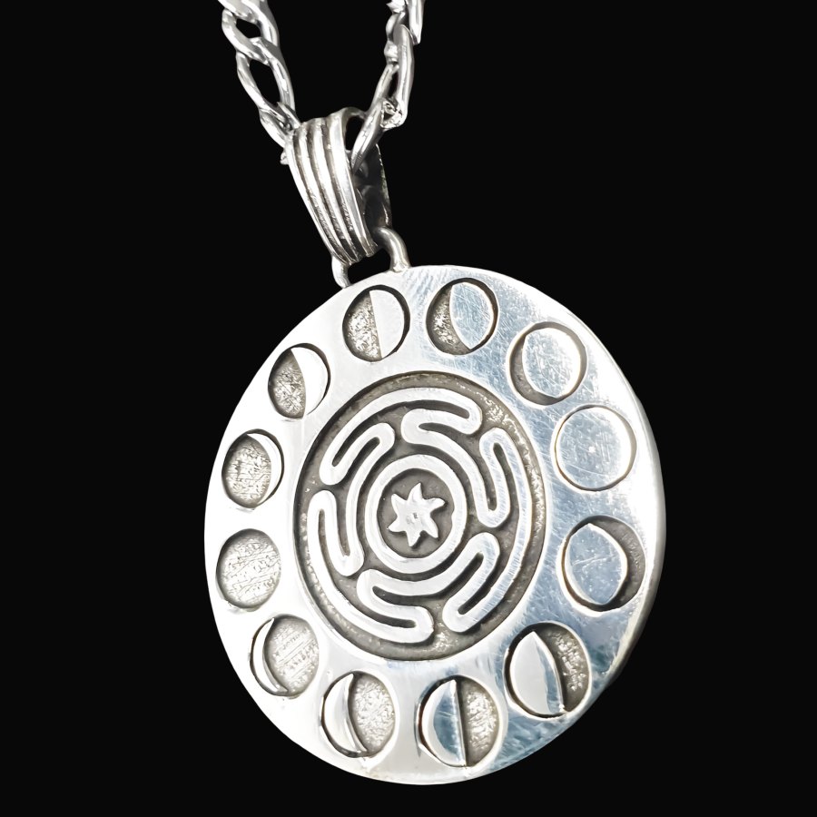 Dije Sello Diosa Hecate Wicca Plata 3 Cm 8 Gr Art 1268 - Imagen 2