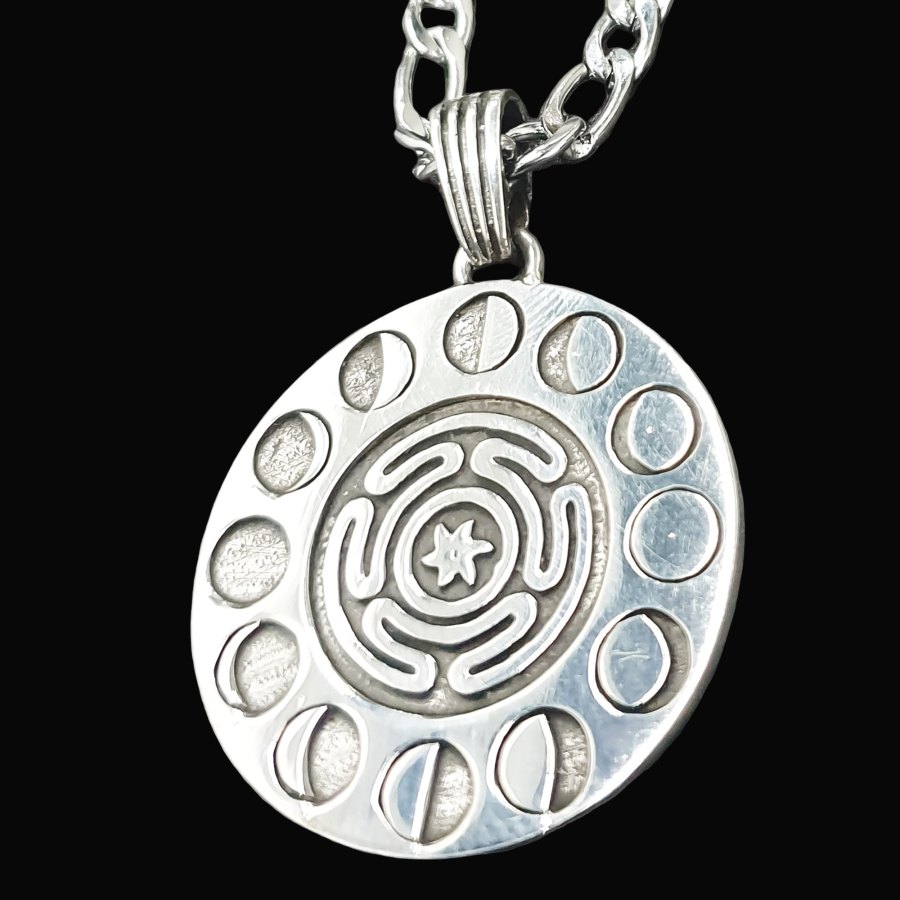 Dije Sello Diosa Hecate Wicca Plata 3 Cm 8 Gr Art 1268 - Imagen 4