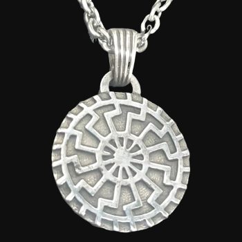 Dije Rueda Solar Sol Negro 2,6 Cm Plata 9 Gr Art 1273