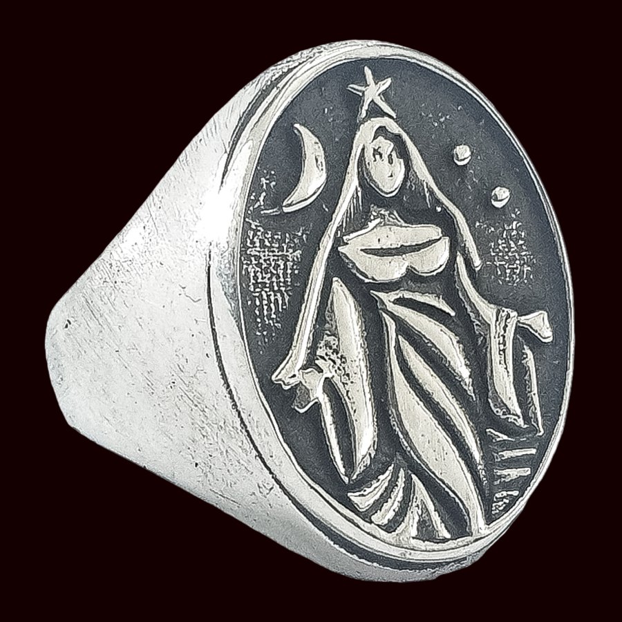 Anillo Yemanja Sta Reina De Los Mares Plata 12 Gr Art 1283 - Imagen 2