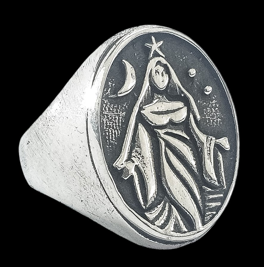 Anillo Yemanja Sta Reina De Los Mares Plata 12 Gr Art 1283 - Imagen 3