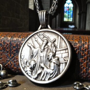 Dije San Benito Abad En Plata 3 Cm 12 Gr Art 1287