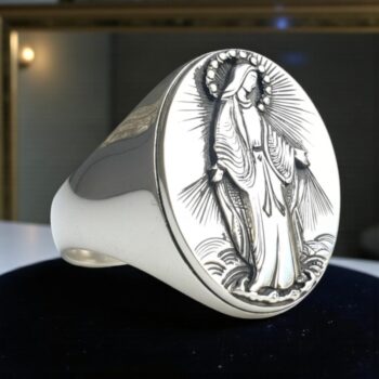 Anillo Virgen María Madre Jesus En Plata 2 Cm 9 Gr Art 1295