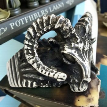 Anillo Baphometh Plata 2 X 1,5 Cm Frente Macizo 20 Gr Art 13