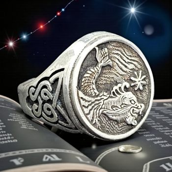 Anillo Dragon Rojo San Cipriano Plata 1,8 Cm 14 Gr Art 1302