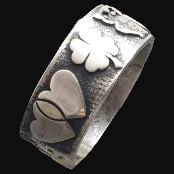 Anillo Amuletos De La Suerte En Plata 1 Cm 9 Gr Art 1315 - Imagen 3