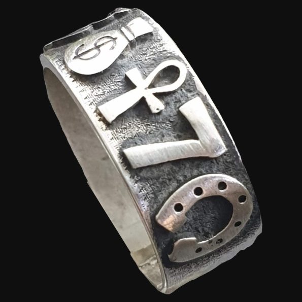 Anillo Amuletos De La Suerte En Plata 1 Cm 9 Gr Art 1315 - Imagen 5