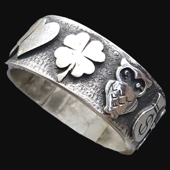 Anillo Amuletos De La Suerte En Plata 1 Cm 9 Gr Art 1315 - Imagen 6