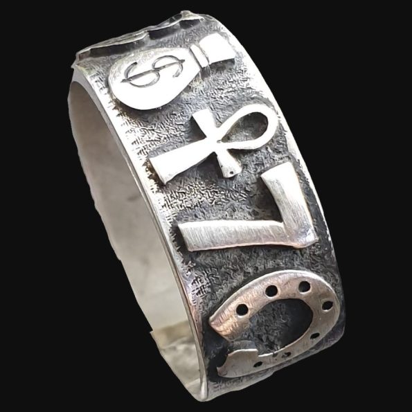 Anillo Amuletos De La Suerte En Plata 1 Cm 9 Gr Art 1315 - Imagen 7