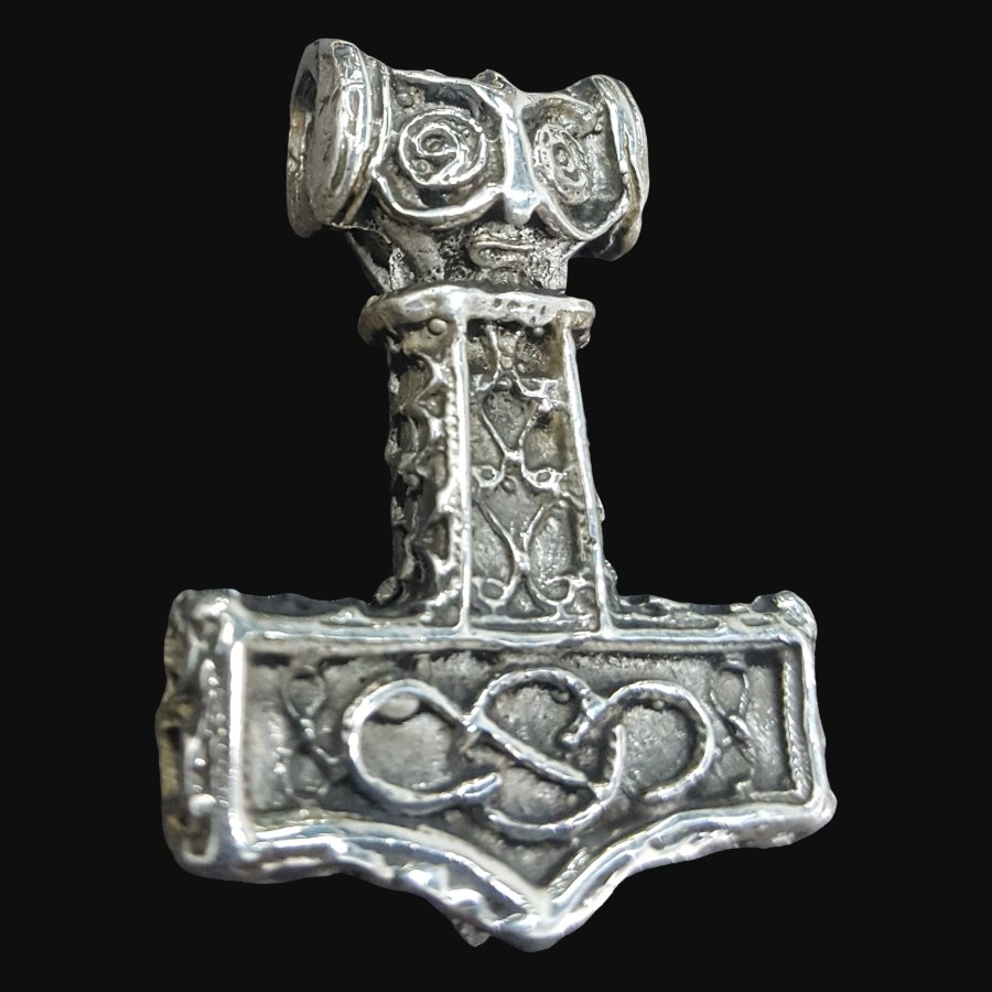 Mjolnir Martillo De Thor Vikingo En Plata 4 Cm 19 Gr Art 133 - Imagen 3