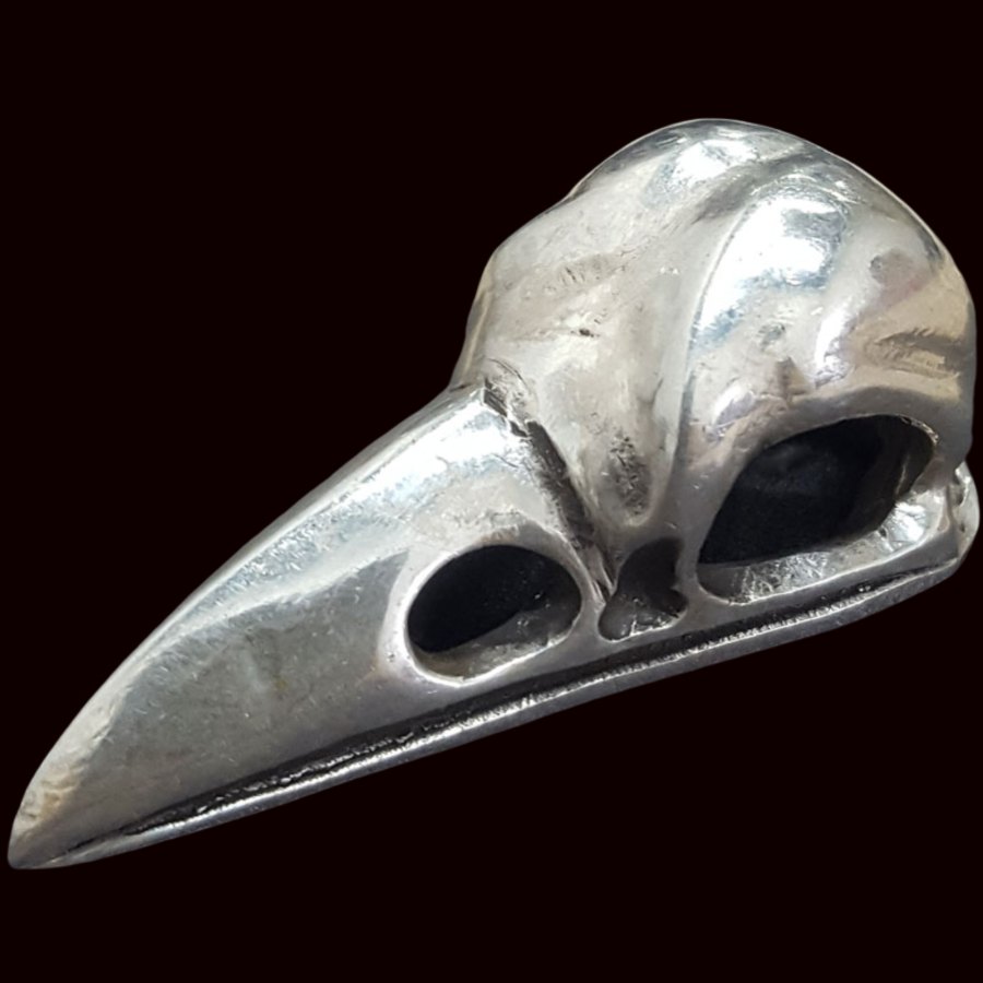 Medalla Cuervo Grabada Wicca En Plata 4 X 1,5 Cm Art 137 - Imagen 5