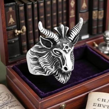 Anillo Baphometh En Plata 3 X 3 Cm Frente Peso 20 Gr Art 14