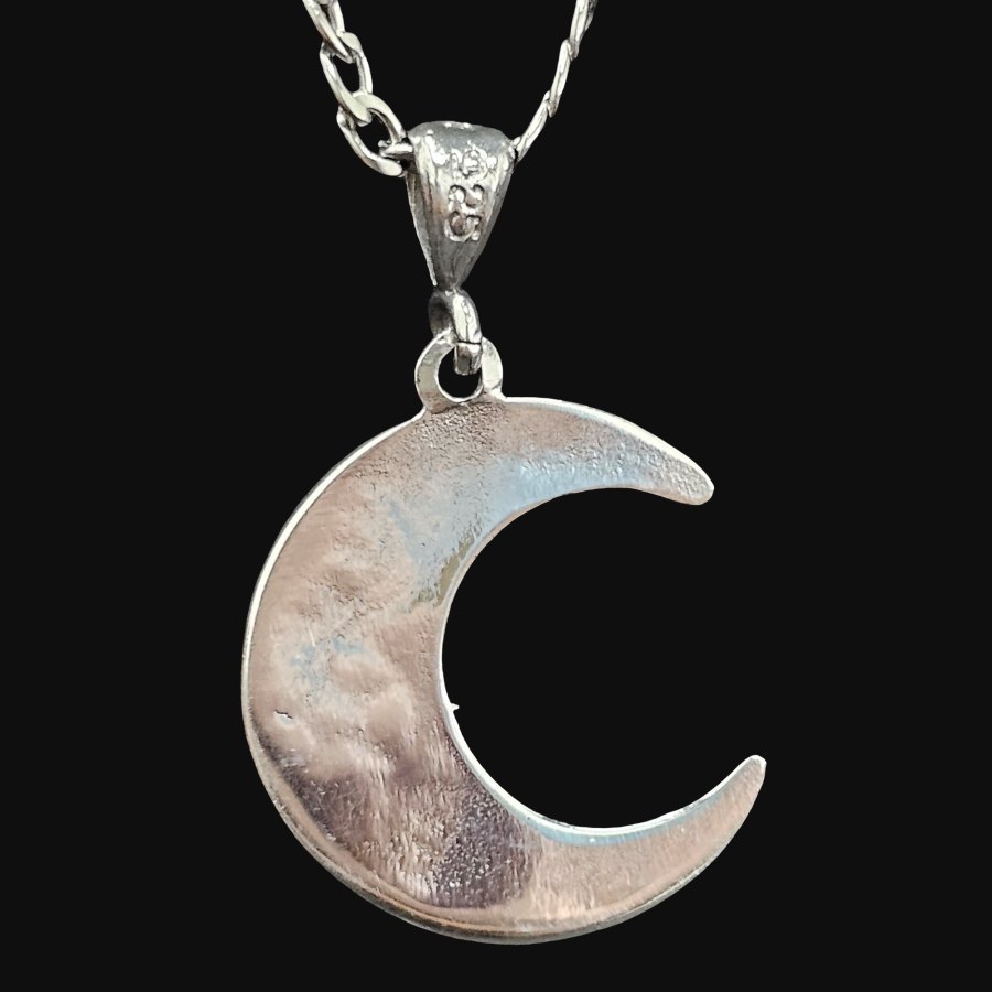 Dije Pentaculo Dentro De Luna Wicca Plata 3 Cm 5 Gr Art 142 - Imagen 5