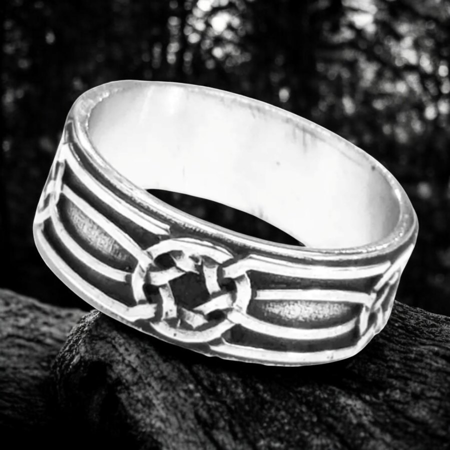 Anillo Celta Alianza Amor Nudo En Plata 0,8 Cm 8 Gr Art 1466-b