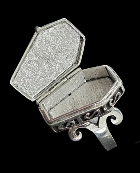 Anillo Ataud Gotico Flor De Lis Plata 2,5 X 1,7 Cm Art 150 - Imagen 6
