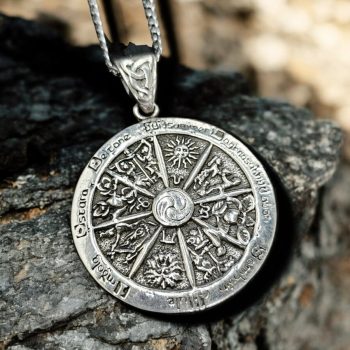 Dije Rueda Anual Wiccana 4 Cm 23 Gr En Plata Art 155