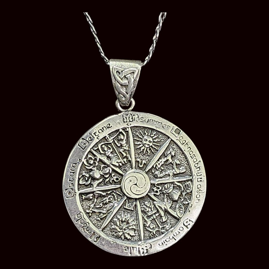 Dije Rueda Anual Wiccana 4 Cm 23 Gr En Plata Art 155 - Imagen 4