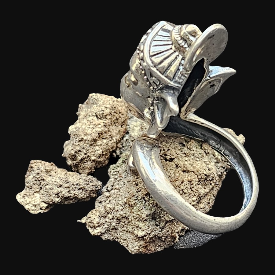 Anillo Ganesha En Plata 3 Cm 14 Gr Hinduismo Art 1634 - Imagen 5