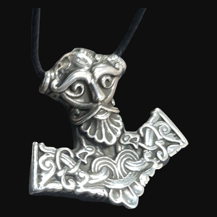 Mjolnir Martillo De Thor Vikingo En Plata 4 Cm Plata Art 181 - Imagen 6