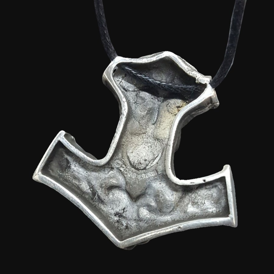 Mjolnir Martillo De Thor Vikingo En Plata 4 Cm Plata Art 181 - Imagen 4