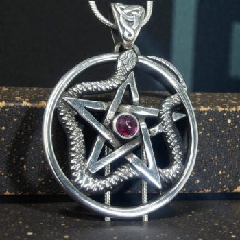 Dije Pentaculo Con Serpiente En Plata 4 Cm 18 Gr Art 194