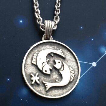Dije Signo Piscis Del Zoodiaco En Plata 3 Cm Art 208