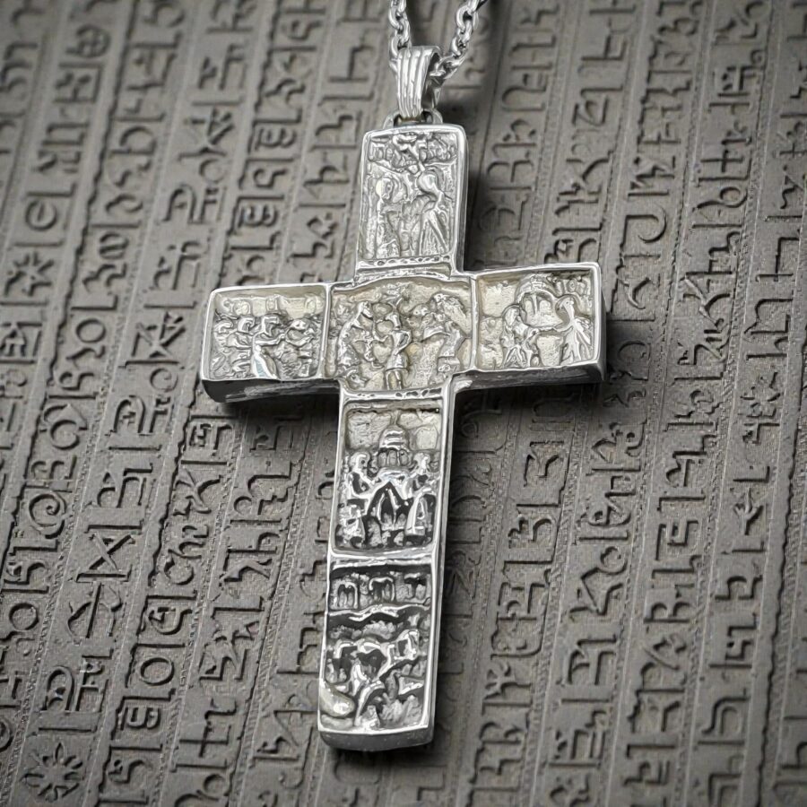 Cruz Estaciones Del Via Crucis Plata 8 X 4 Cm 31 Gr Art 209