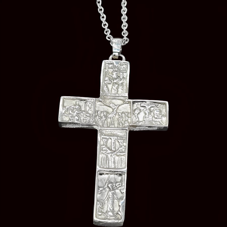 Cruz Estaciones Del Via Crucis Plata 8 X 4 Cm 31 Gr Art 209 - Imagen 7