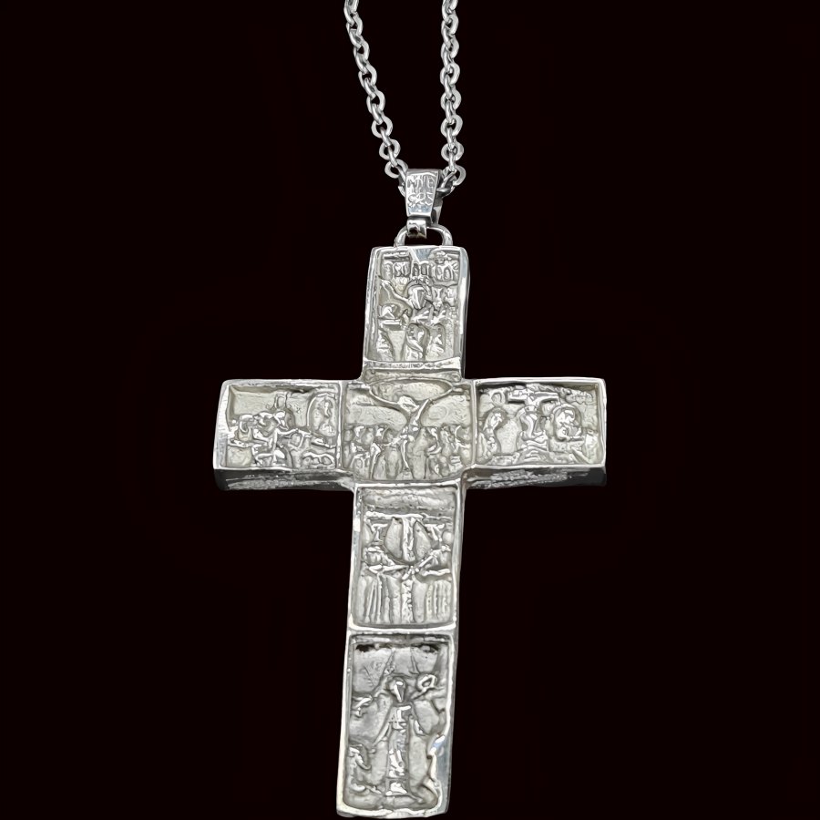 Cruz Estaciones Del Via Crucis Plata 8 X 4 Cm 31 Gr Art 209 - Imagen 6