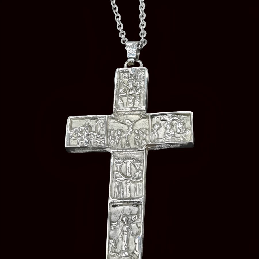 Cruz Estaciones Del Via Crucis Plata 8 X 4 Cm 31 Gr Art 209 - Imagen 4