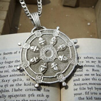 Dije Budista Rueda Del Dharma En Plata 3,5 Cm 10 Gr Art 237