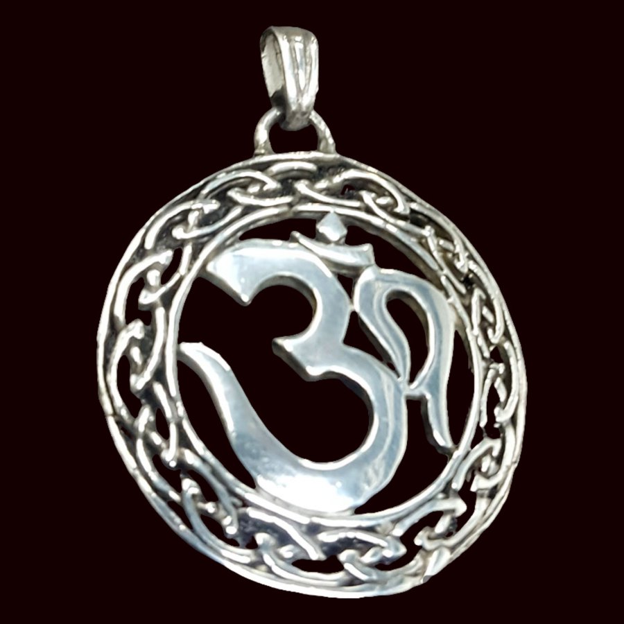 Dije Simbolo Del Om Con Guardas En Plata 3,5 Cm 8 Gr Art 251 - Imagen 2