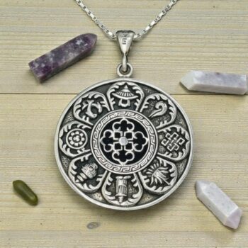 Dije 8 Simbolos Auspiciosos Del Budismo Plata 3 Cm 9 Gr Art 253