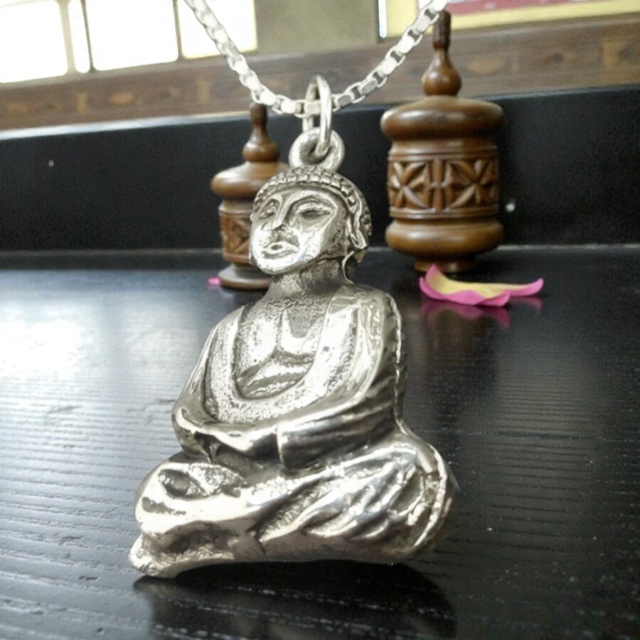 Dije Buda En Plata 3,5 X 2,5 Cm 10 Gr Budismo Art 260