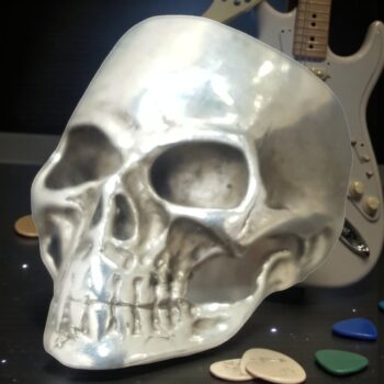 Anillo Calavera En Plata Tipo Keith 3 X 2 Cm 13 Gr Art 339