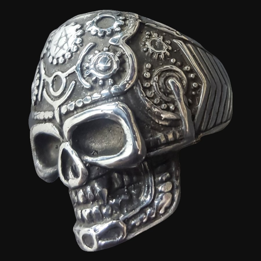 Anillo Calavera En Plata 3 X 2 Cm 24 Gr Art 352 - Imagen 2