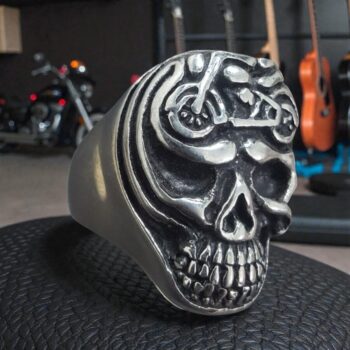 Anillo Calavera Plata Biker 25 Gr 3 X 2 Cm Art 361
