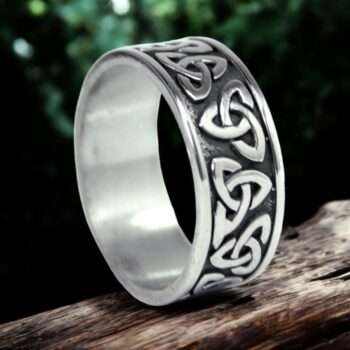 Anillo Celta Triqueta Ancho En Plata 0,9 Cm 8 Gr Art 365