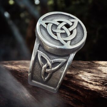 Anillo Celta Triqueta 1,4 Cm En Plata 8 Gr Art 368