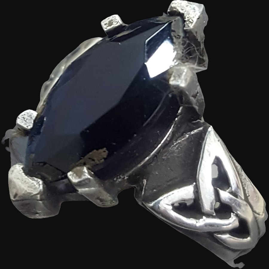 Anillo Celta Triqueta Con Piedra En Plata 5 Gr Art 384 - Imagen 3