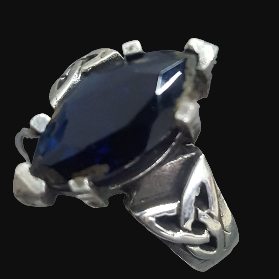 Anillo Celta Triqueta Con Piedra En Plata 5 Gr Art 384 - Imagen 5