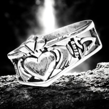 Anillo Celta Claddagh Con Triqueta Plata 7 Gr 1,5 Cm Art 387