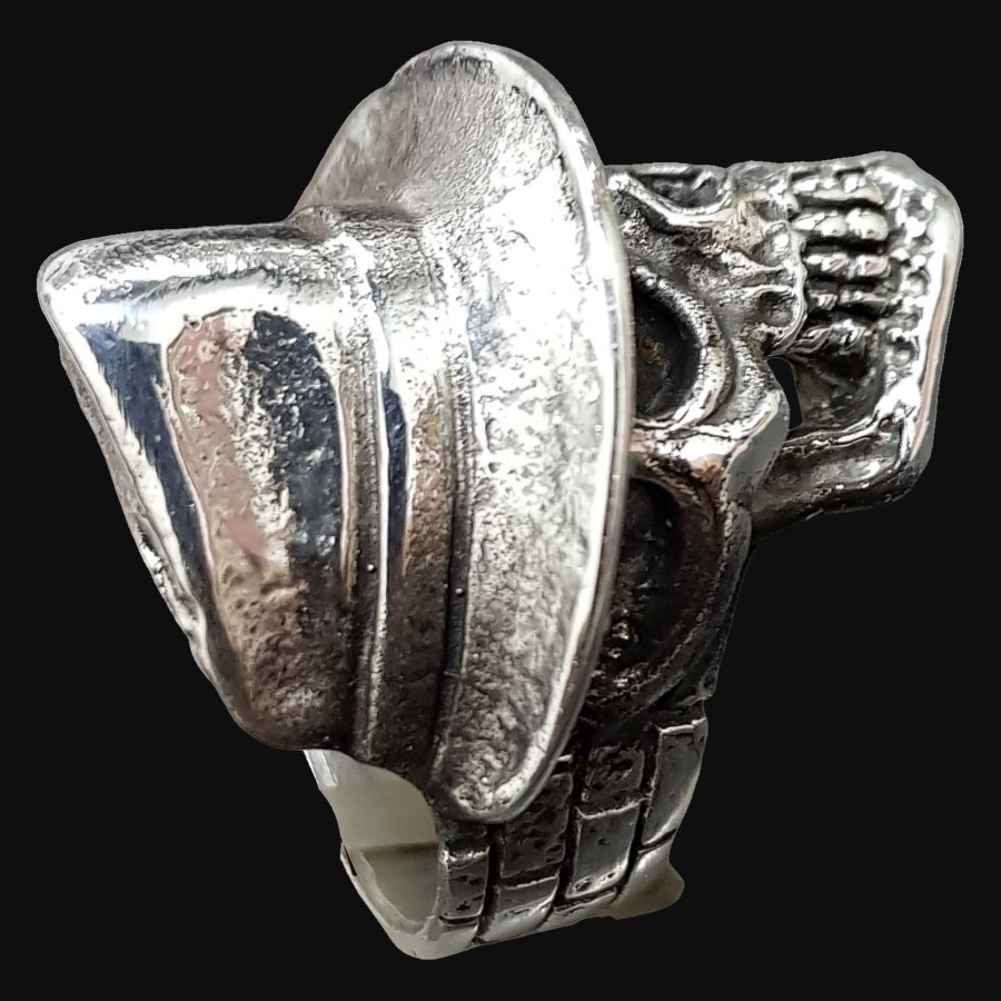 Anillo Calavera Plata Mafioso Plata 3,5 X 2 Cm 22 Gr Art 396 - Imagen 5