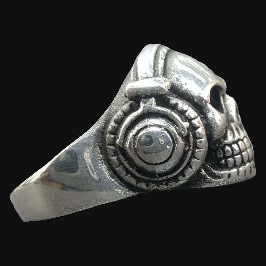 Anillo Calavera Auriculares Plata 2,5 X 2 Cm 17 Gr Art 401 - Imagen 6