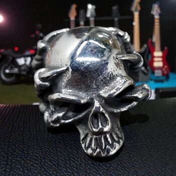 Anillo Calavera Garras En Plata 3 X 2 Cm 18 Gr Art 407